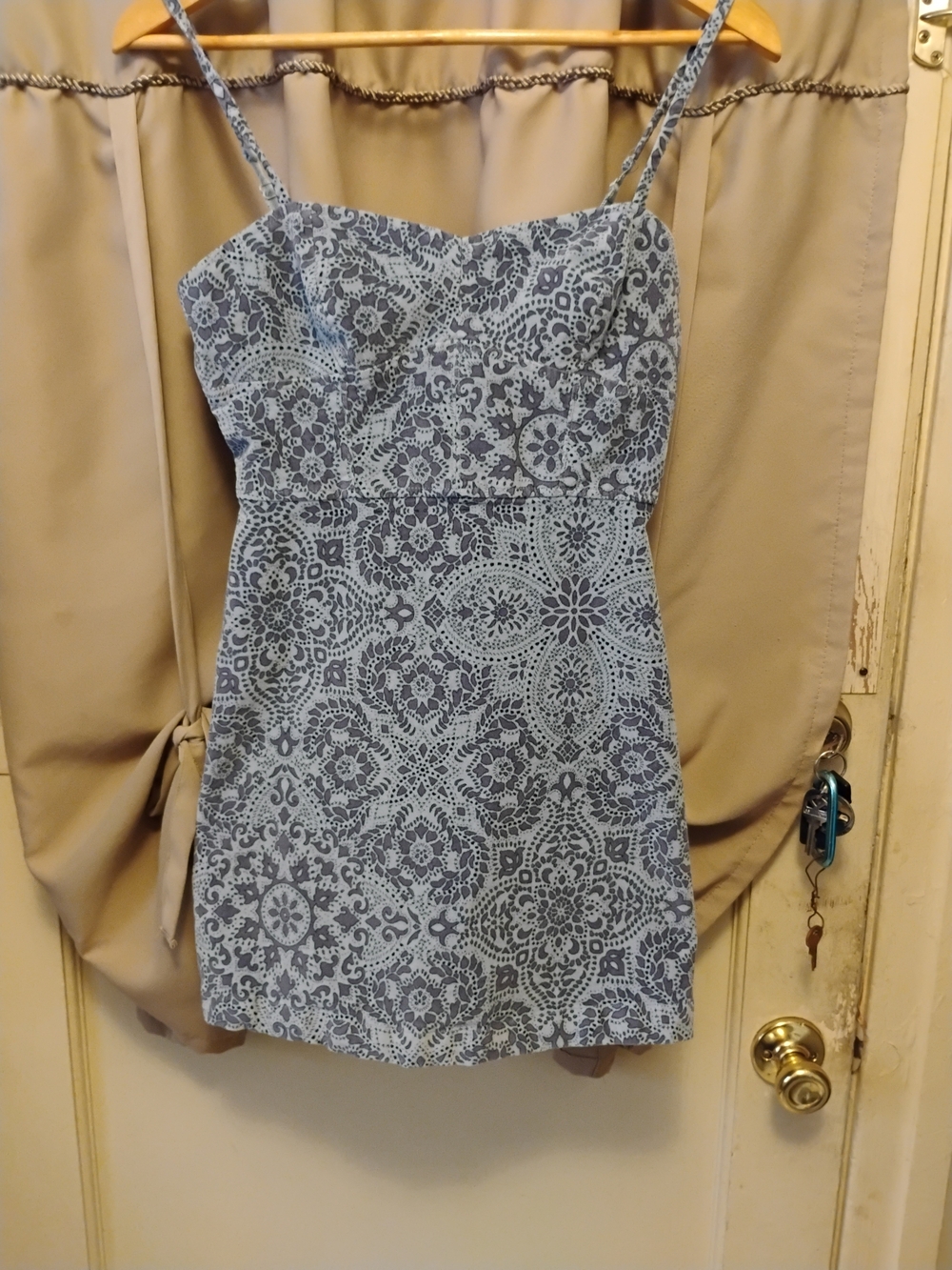 Urban Outfitters Light Blue Pattern Mini Dress
